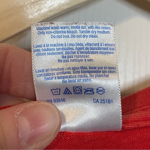 VTG Gildan red patriotic Garfield w/ US flag tee unisex sz L - Picture 8 of 9